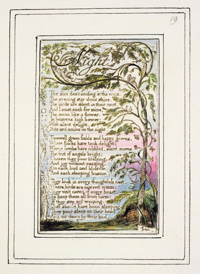 Night: Plate 19 from Songs of Innocence and of Experience by William Blake